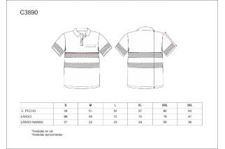 POLO M/C ALTA VISIBILIDAD C3890 Amarillo A.V./Azul Marino Foto