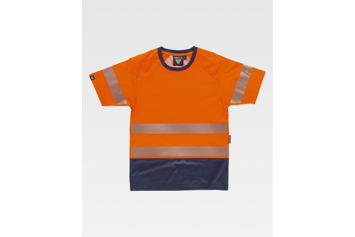 CAMISETA M/C A.V. COMBINADA C3995 Naranja A.V./Azul Marino Foto