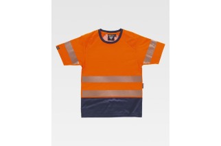 CAMISETA M/C A.V. COMBINADA C3995 Naranja A.V./Azul Marino Foto