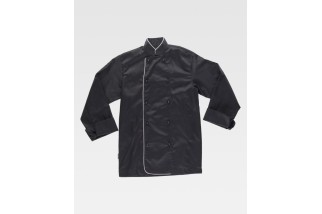 CHAQUETA COCINERO COMBINADA B9206 Negro Foto