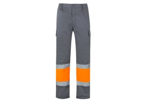 PANTALÓN BICOLOR ALTA VISIBILIDAD Gris jaspeado/Naranja A.V. Foto