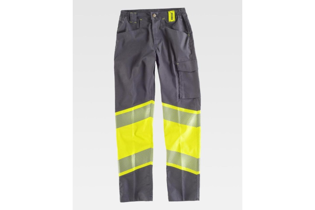 PANTALÓN MULTIBOLSILLOS COMBINADO A.V. C2718 Gris jaspeado/Amarillo A.V. Foto