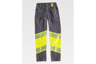 PANTALÓN MULTIBOLSILLOS COMBINADO A.V. C2718 Gris jaspeado/Amarillo A.V. Foto