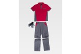 CONJUNTO POLO, PANTALÓN DESMONTALBE Y GUANTES NITRILO ROJO Y VERDE WSET1465 Rojo Foto