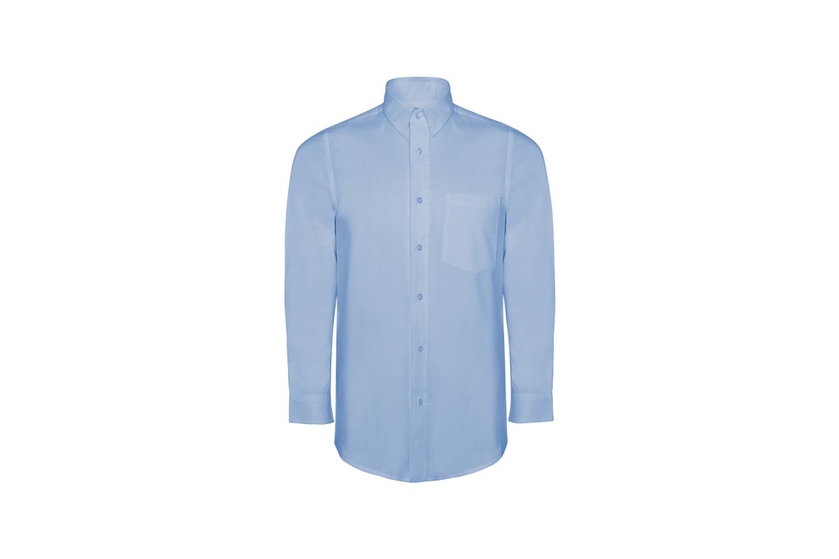 CAMISA OXFORD MANGA LARGA CON BOLSILLO Celeste Foto