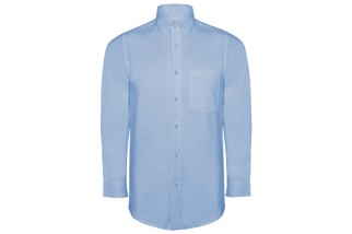 CAMISA OXFORD MANGA LARGA CON BOLSILLO Celeste Foto