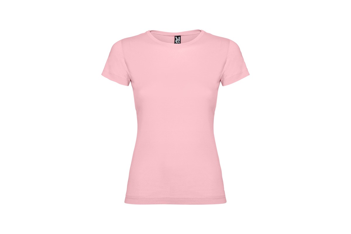 CAMISETA ENTALLADA MANGA CORTA ALGODÓN Rosa pastel Foto