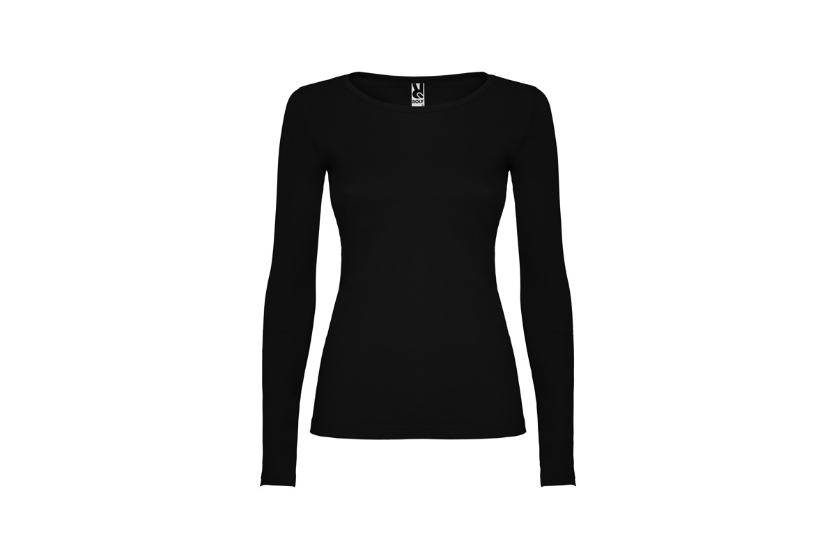 CAMISETA MANGA LARGA ALGODÓN MUJER Negro Foto