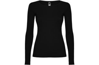 CAMISETA MANGA LARGA ALGODÓN MUJER Negro Foto