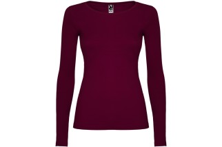 CAMISETA MANGA LARGA ALGODÓN MUJER Granate Foto