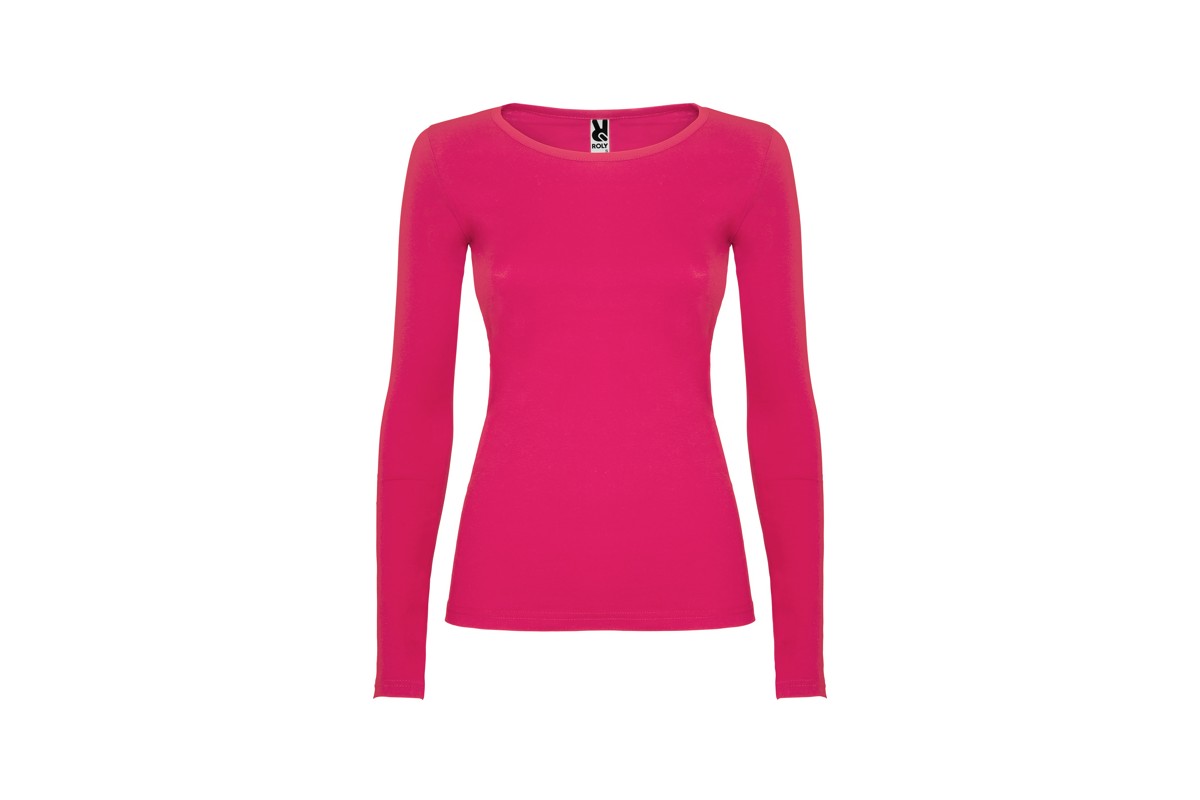 CAMISETA MANGA LARGA ALGODÓN MUJER Fucsia Foto