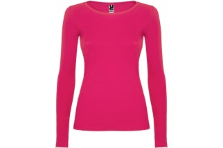 CAMISETA MANGA LARGA ALGODÓN MUJER Fucsia Foto