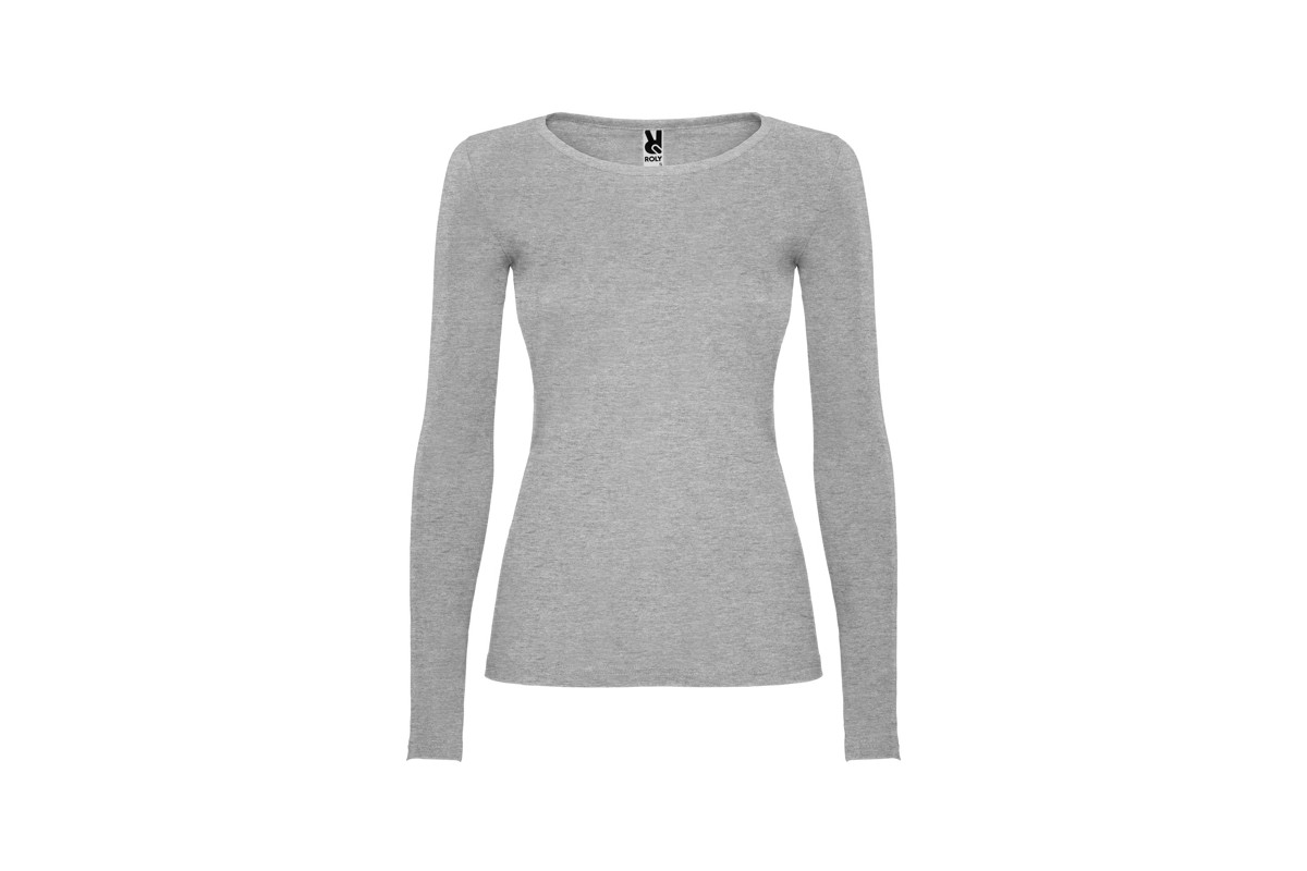 CAMISETA MANGA LARGA ALGODÓN MUJER Gris Claro Foto