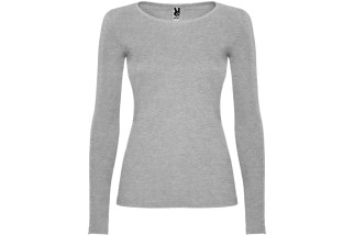 CAMISETA MANGA LARGA ALGODÓN MUJER Gris Claro Foto