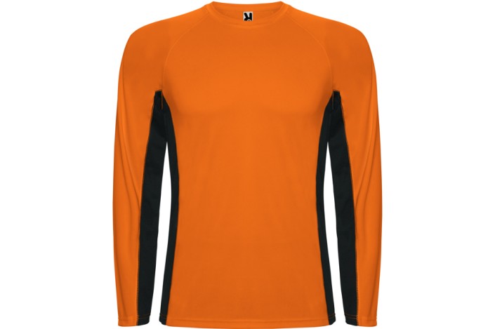 CAMISETA TÉCNICA COMBINADA MANGA LARGA Naranja Foto