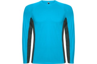 CAMISETA TÉCNICA COMBINADA MANGA LARGA Turquesa Foto