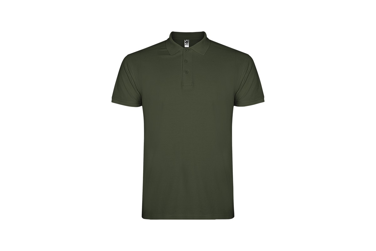 POLO MANGA CORTA SIN BOLSILLO STAR Verde militar Foto